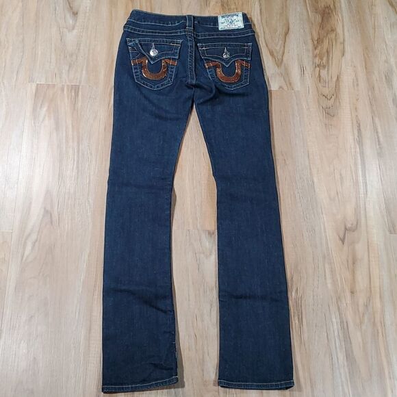 🔹️True Religion Dark w/Sequined Back Pockets Size 2/26 - Picture 4 of 9